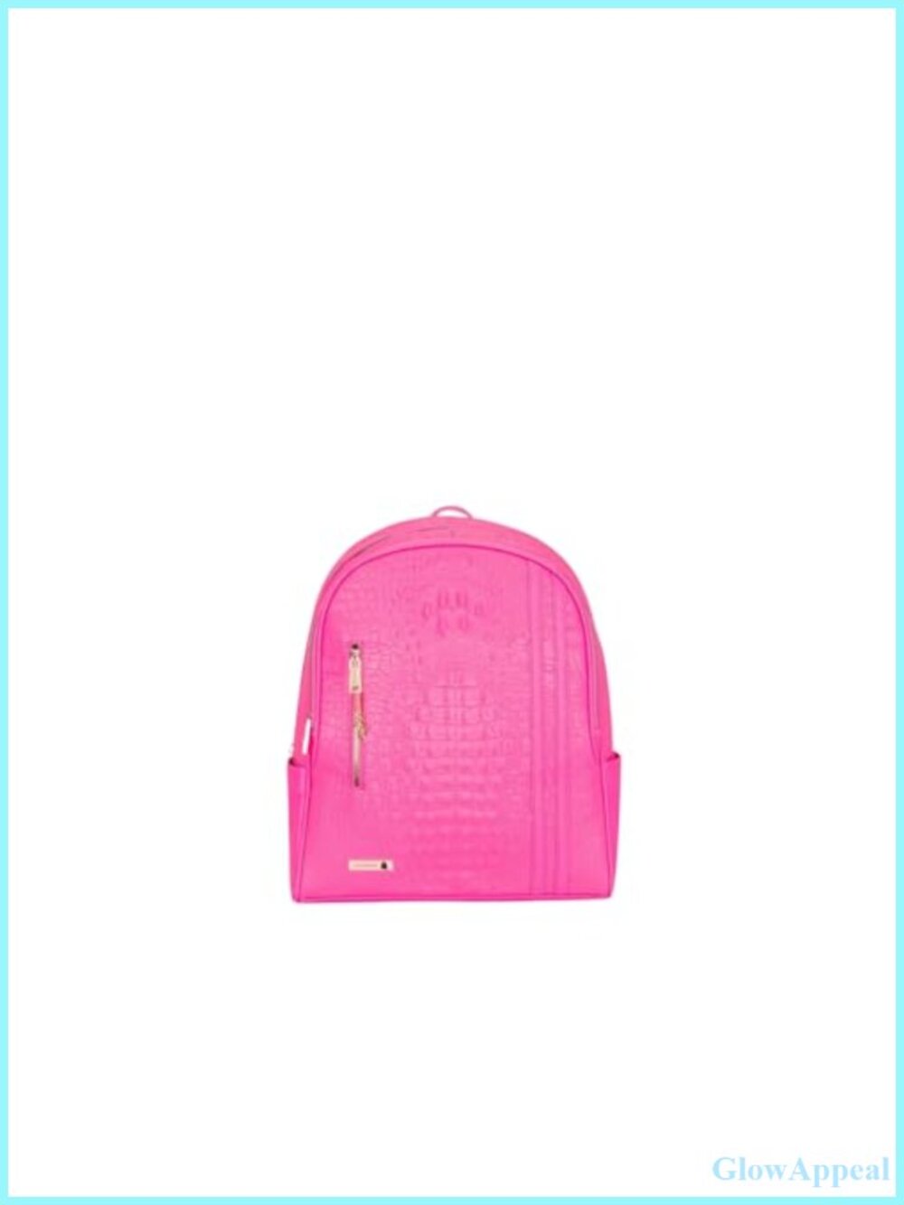 Vegan Leather Water-Resistant Croc Pattern Backpack 15x16x6 Fits 13" Laptop